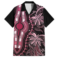 Polynesia Dashiki Family Matching Long Sleeve Bodycon Dress and Hawaiian Shirt Polynesia and Africa Traditional Special Together Pink LT9 Dad's Shirt - Short Sleeve Pink - Polynesian Pride