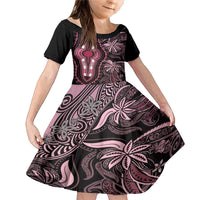 Polynesia Dashiki Family Matching Mermaid Dress and Hawaiian Shirt Polynesia and Africa Traditional Special Together Pink LT9 Daughter's Dress Pink - Polynesian Pride