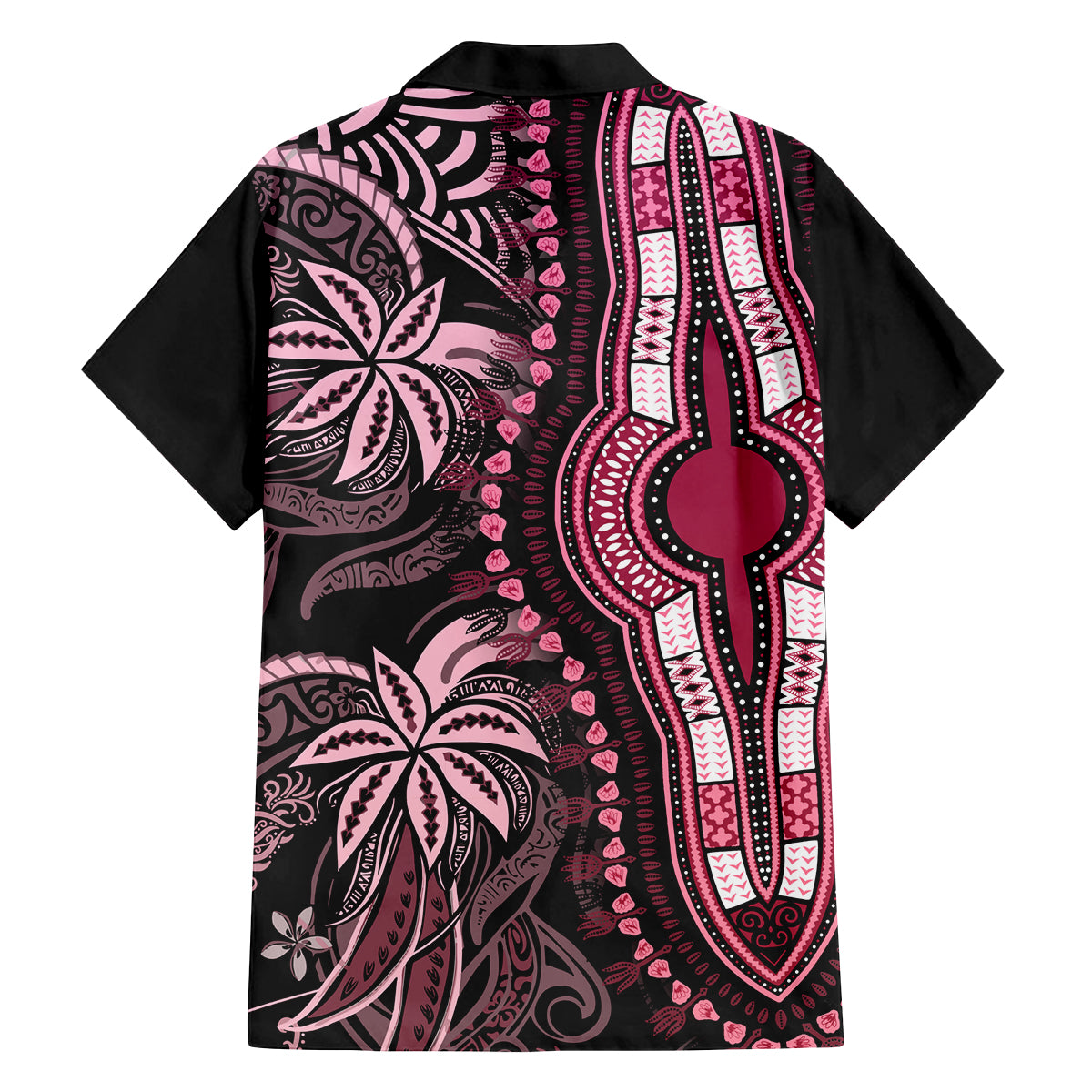 Polynesia Dashiki Family Matching Off Shoulder Long Sleeve Dress and Hawaiian Shirt Polynesia and Africa Traditional Special Together Pink LT9 - Polynesian Pride