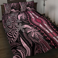 Polynesia Dashiki Quilt Bed Set Polynesia and Africa Traditional Special Together Pink LT9 - Polynesian Pride