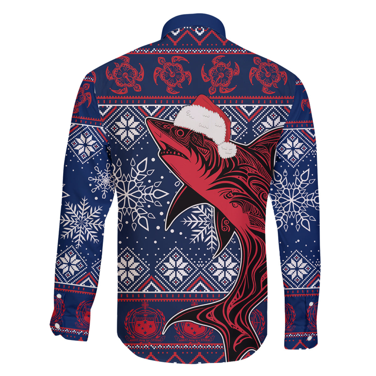 Samoa Manuia Le Kirisimasi Family Matching Long Sleeve Bodycon Dress and Hawaiian Shirt Samoan Fishing Tribal Pattern Christmas Vibe LT9 - Polynesian Pride