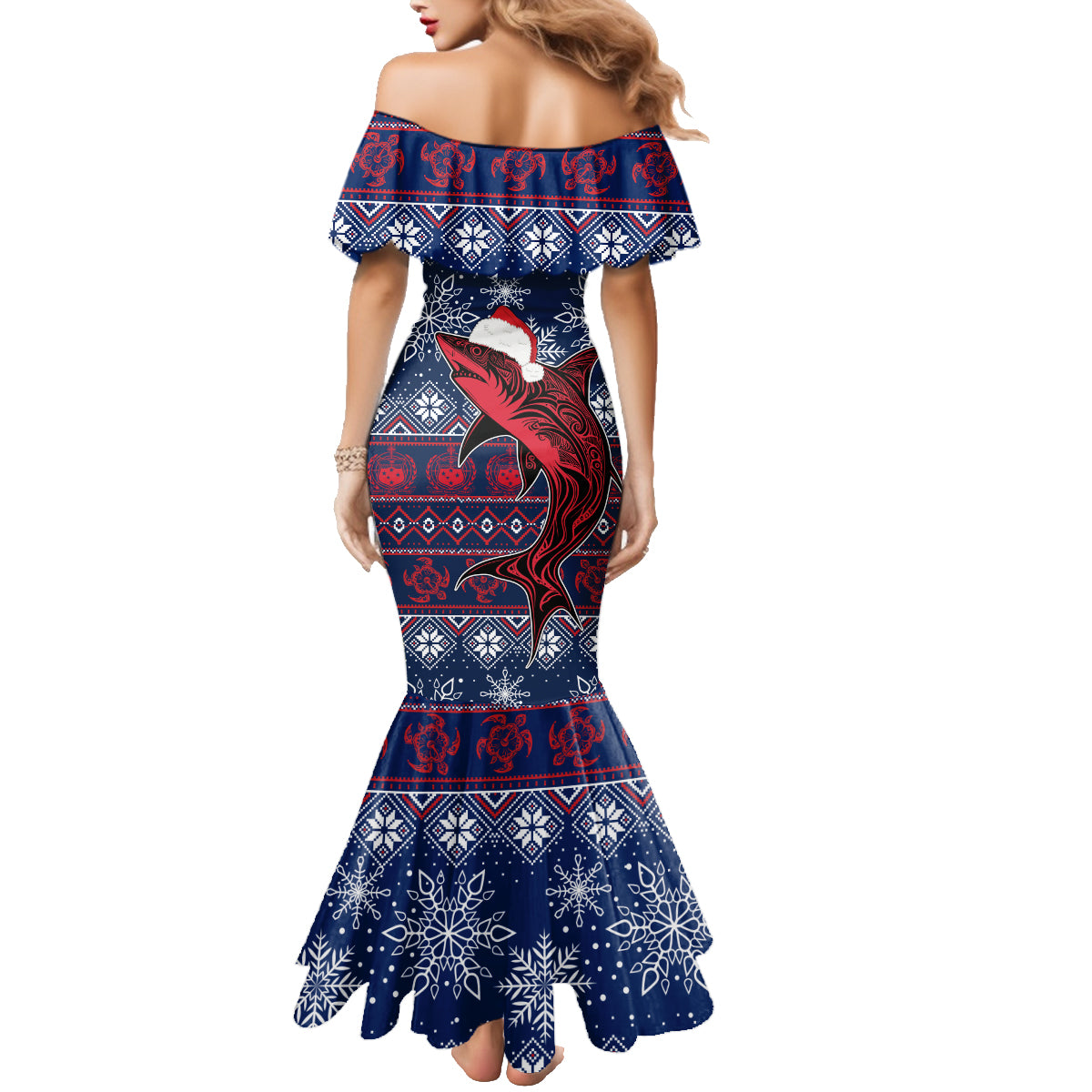 Samoa Manuia Le Kirisimasi Family Matching Mermaid Dress and Hawaiian Shirt Samoan Fishing Tribal Pattern Christmas Vibe LT9 - Polynesian Pride