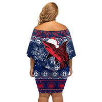 Samoa Manuia Le Kirisimasi Family Matching Off Shoulder Short Dress and Hawaiian Shirt Samoan Fishing Tribal Pattern Christmas Vibe LT9 - Polynesian Pride