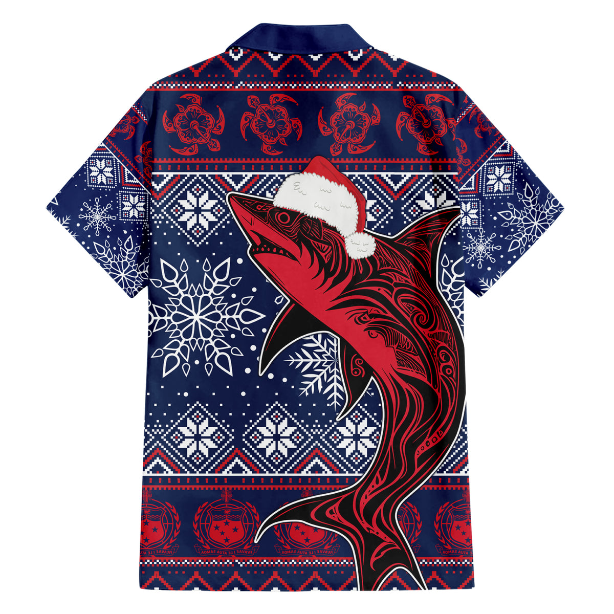 Samoa Manuia Le Kirisimasi Family Matching Short Sleeve Bodycon Dress and Hawaiian Shirt Samoan Fishing Tribal Pattern Christmas Vibe LT9 - Polynesian Pride