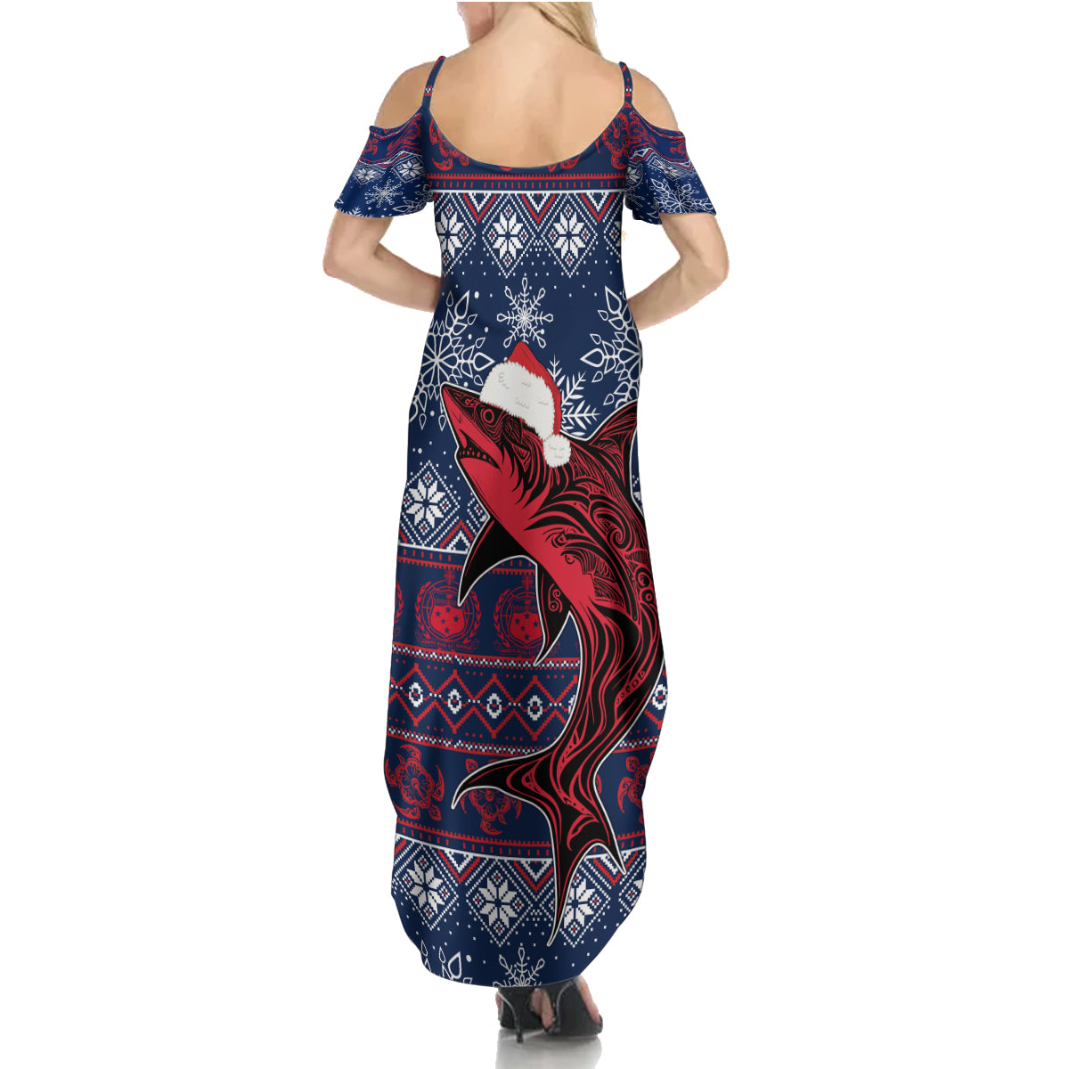 Samoa Manuia Le Kirisimasi Family Matching Summer Maxi Dress and Hawaiian Shirt Samoan Fishing Tribal Pattern Christmas Vibe LT9 - Polynesian Pride