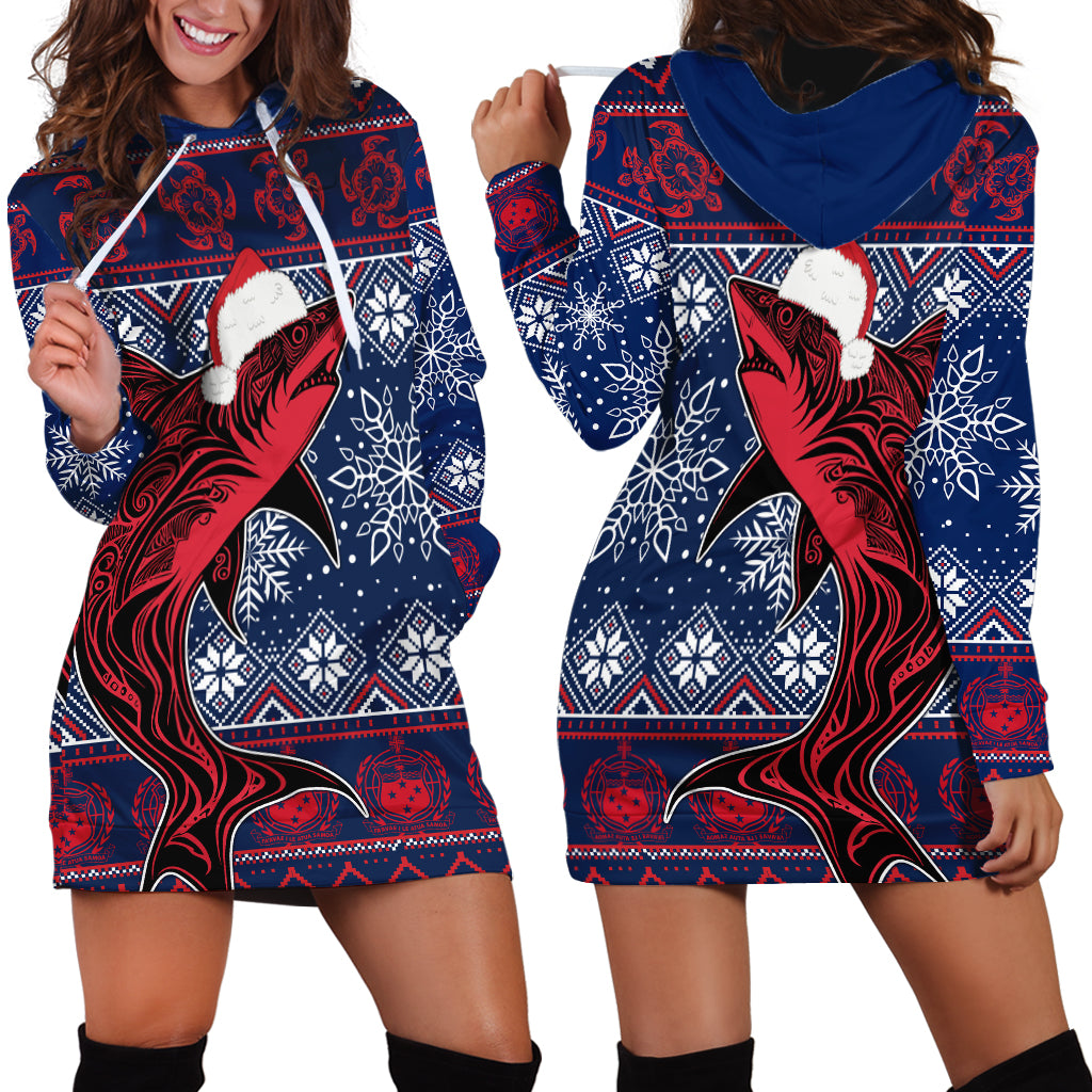 samoa-manuia-le-kirisimasi-hoodie-dress-samoan-fishing-tribal-pattern-christmas-vibe