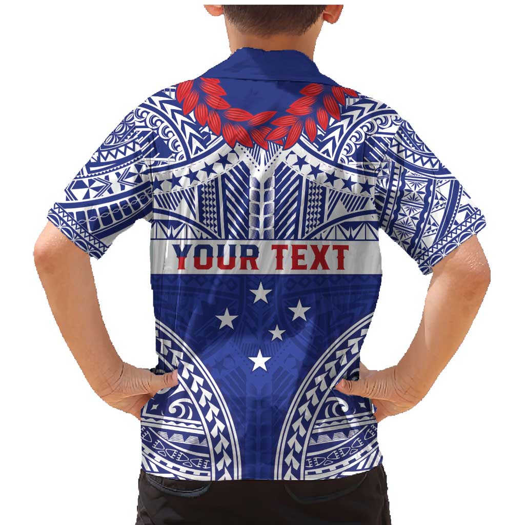 Personalised Toa Samoa Rugby Spirit Family Matching Mermaid Dress and Hawaiian Shirt Blue Samoan Tribal Pattern LT9 - Polynesian Pride