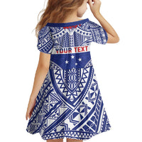 Personalised Toa Samoa Rugby Spirit Family Matching Tank Maxi Dress and Hawaiian Shirt Blue Samoan Tribal Pattern LT9 - Polynesian Pride
