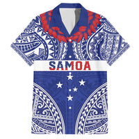 Personalised Toa Samoa Rugby Spirit Hawaiian Shirt Blue Samoan Tribal Pattern - Polynesian Pride