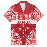 Personalised Toa Samoa Rugby Spirit Family Matching Off The Shoulder Long Sleeve Dress and Hawaiian Shirt Red Samoan Tribal Pattern LT9 Dad's Shirt - Short Sleeve Red - Polynesian Pride