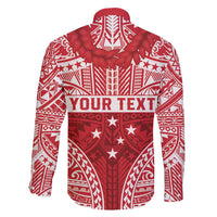 Personalised Toa Samoa Rugby Spirit Family Matching Off Shoulder Short Dress and Hawaiian Shirt Red Samoan Tribal Pattern LT9 - Polynesian Pride