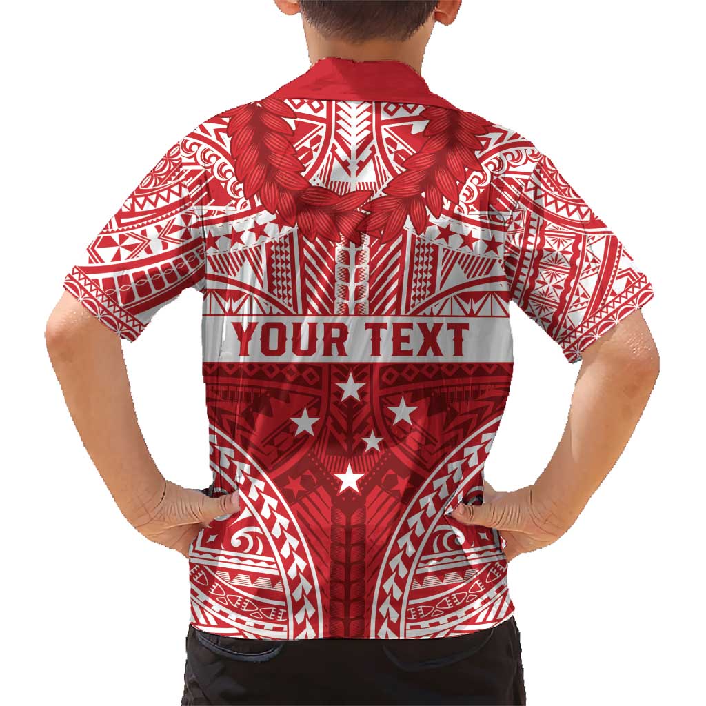 Personalised Toa Samoa Rugby Spirit Family Matching Short Sleeve Bodycon Dress and Hawaiian Shirt Red Samoan Tribal Pattern LT9 - Polynesian Pride