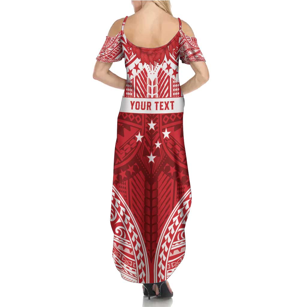 Personalised Toa Samoa Rugby Spirit Family Matching Summer Maxi Dress and Hawaiian Shirt Red Samoan Tribal Pattern LT9 - Polynesian Pride