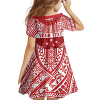 Personalised Toa Samoa Rugby Spirit Family Matching Tank Maxi Dress and Hawaiian Shirt Red Samoan Tribal Pattern LT9 - Polynesian Pride