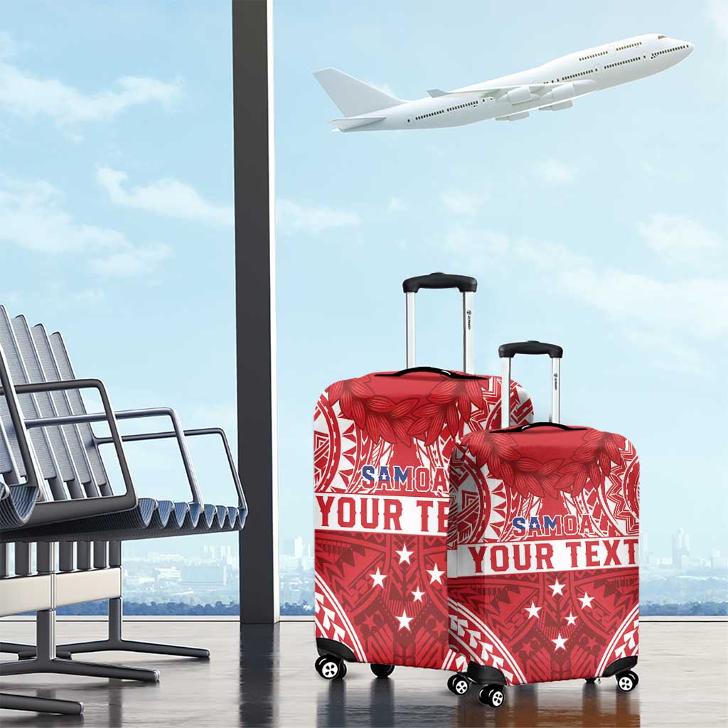 Personalised Toa Samoa Rugby Spirit Luggage Cover Red Samoan Tribal Pattern - Polynesian Pride
