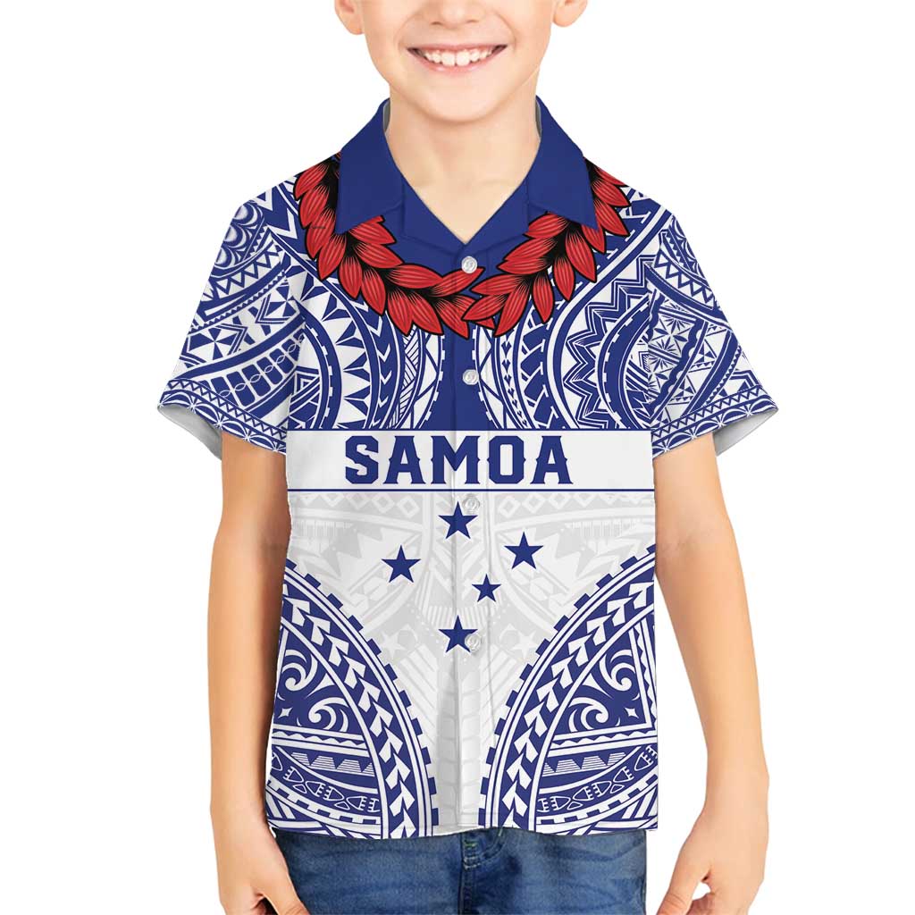 Personalised Toa Samoa Rugby Spirit Family Matching Long Sleeve Bodycon Dress and Hawaiian Shirt White Samoan Tribal Pattern LT9 Son's Shirt White - Polynesian Pride
