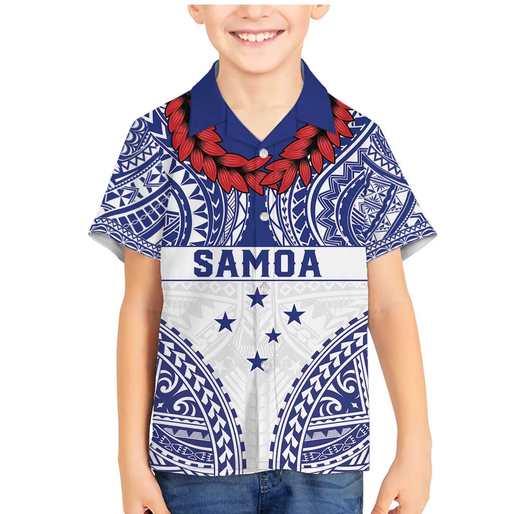 Personalised Toa Samoa Rugby Spirit Family Matching Mermaid Dress and Hawaiian Shirt White Samoan Tribal Pattern LT9 Son's Shirt White - Polynesian Pride