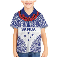 Personalised Toa Samoa Rugby Spirit Family Matching Mermaid Dress and Hawaiian Shirt White Samoan Tribal Pattern LT9 Son's Shirt White - Polynesian Pride