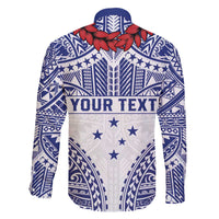 Personalised Toa Samoa Rugby Spirit Family Matching Off The Shoulder Long Sleeve Dress and Hawaiian Shirt White Samoan Tribal Pattern LT9 - Polynesian Pride