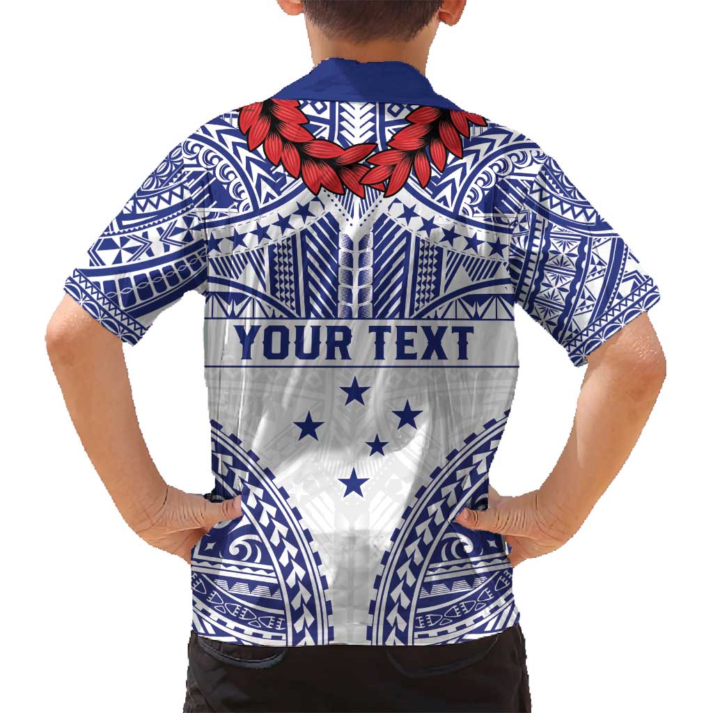 Personalised Toa Samoa Rugby Spirit Family Matching Off Shoulder Short Dress and Hawaiian Shirt White Samoan Tribal Pattern LT9 - Polynesian Pride