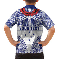 Personalised Toa Samoa Rugby Spirit Family Matching Off Shoulder Short Dress and Hawaiian Shirt White Samoan Tribal Pattern LT9 - Polynesian Pride