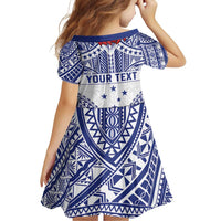 Personalised Toa Samoa Rugby Spirit Family Matching Off Shoulder Short Dress and Hawaiian Shirt White Samoan Tribal Pattern LT9 - Polynesian Pride