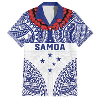 Personalised Toa Samoa Rugby Spirit Family Matching Off Shoulder Short Dress and Hawaiian Shirt White Samoan Tribal Pattern LT9 Dad's Shirt - Short Sleeve White - Polynesian Pride