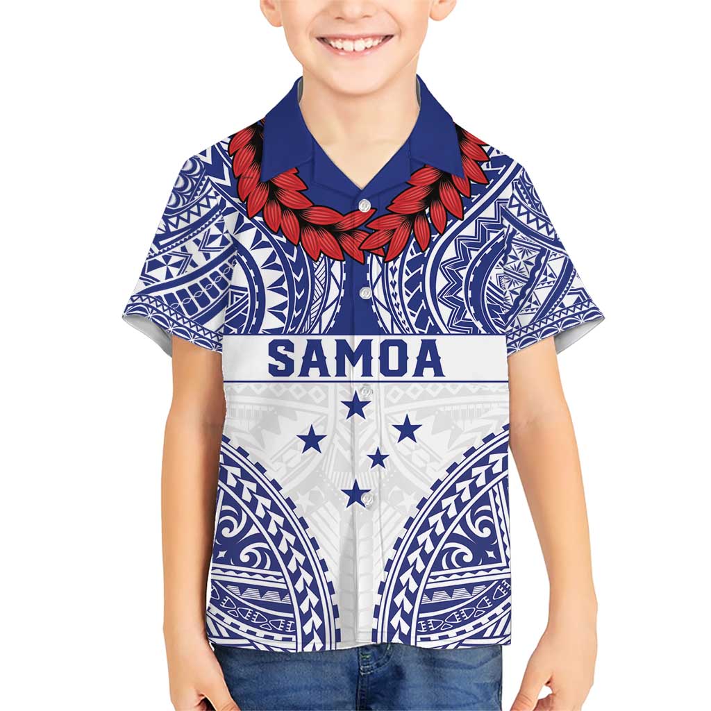 Personalised Toa Samoa Rugby Spirit Family Matching Short Sleeve Bodycon Dress and Hawaiian Shirt White Samoan Tribal Pattern LT9 Son's Shirt White - Polynesian Pride