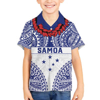 Personalised Toa Samoa Rugby Spirit Family Matching Short Sleeve Bodycon Dress and Hawaiian Shirt White Samoan Tribal Pattern LT9 Son's Shirt White - Polynesian Pride