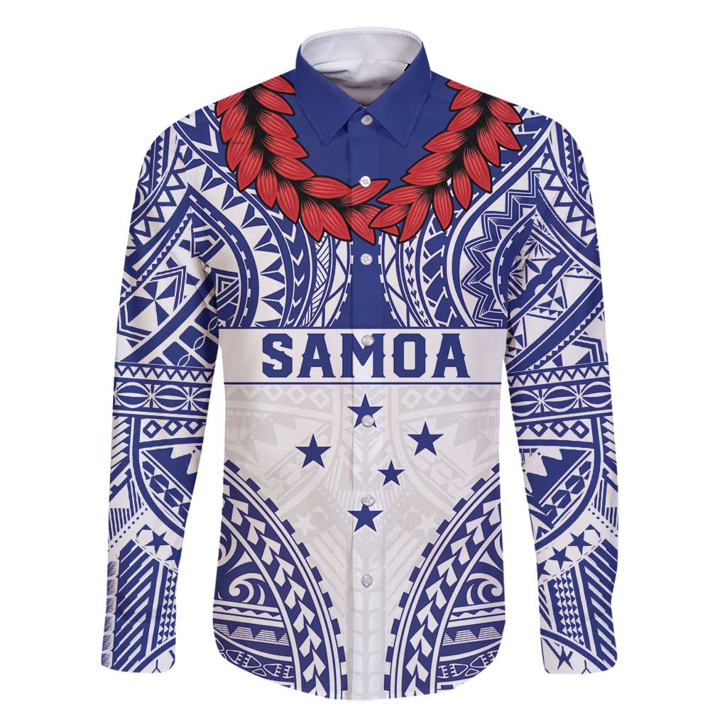 Personalised Toa Samoa Rugby Spirit Family Matching Tank Maxi Dress and Hawaiian Shirt White Samoan Tribal Pattern LT9 Dad's Shirt - Long Sleeve White - Polynesian Pride