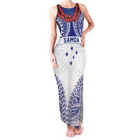 Personalised Toa Samoa Rugby Spirit Family Matching Tank Maxi Dress and Hawaiian Shirt White Samoan Tribal Pattern LT9 Mom's Dress White - Polynesian Pride