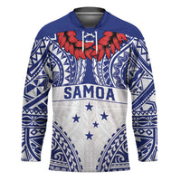 Personalised Toa Samoa Rugby Spirit Hockey Jersey White Samoan Tribal Pattern - Polynesian Pride