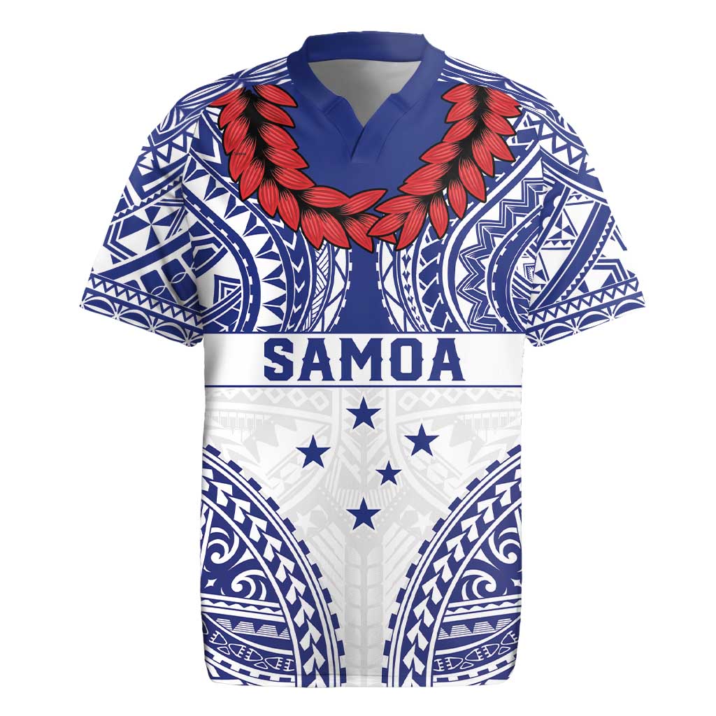 Personalised Toa Samoa Rugby Spirit Rugby Jersey White Samoan Tribal Pattern - Polynesian Pride