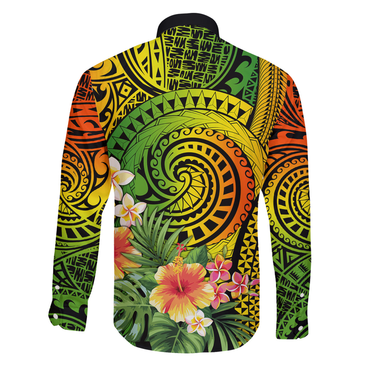 Polynesia Family Matching Puletasi Dress and Hawaiian Shirt Pasifika Tribal with Tropical Flowers LT9 - Polynesian Pride