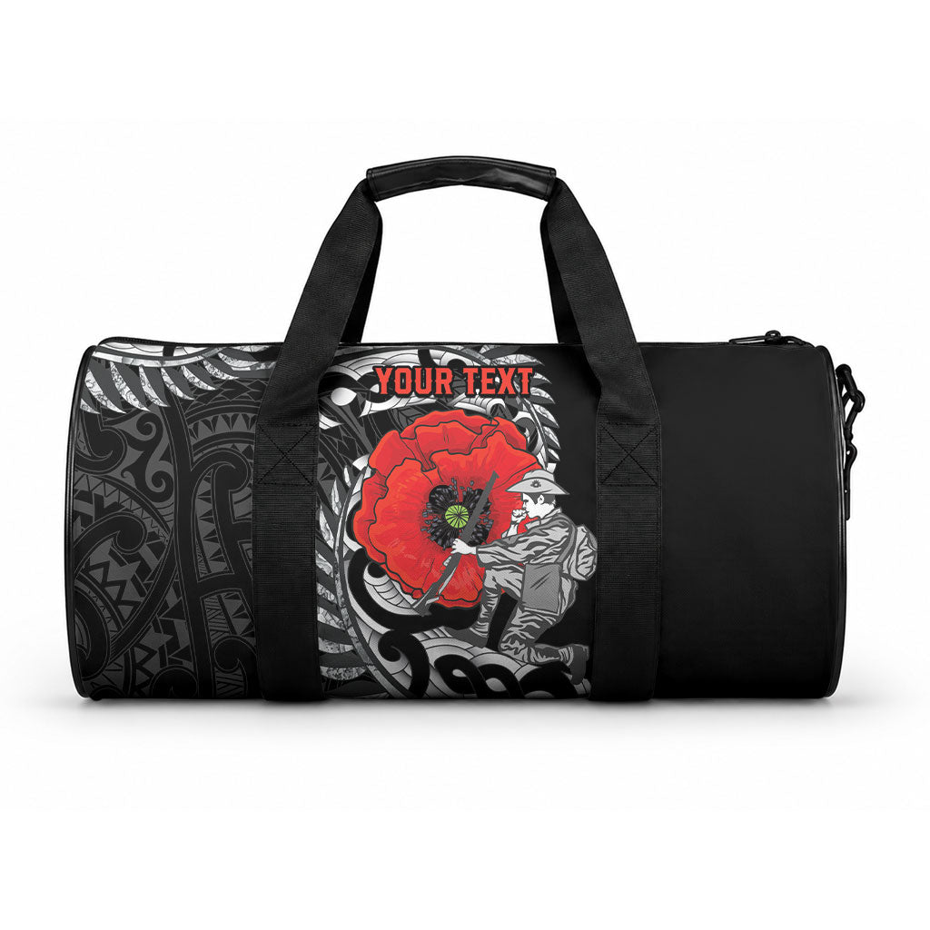 ANZAC Day Aotearoa Silver Fern Maori Personalised Duffle Bag LT9 One size Black - Polynesian Pride