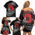 ANZAC Day Aotearoa Silver Fern Maori Personalised Family Matching Off Shoulder Short Dress and Hawaiian Shirt