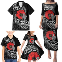 ANZAC Day Aotearoa Silver Fern Maori Personalised Family Matching Puletasi and Hawaiian Shirt LT9 - Polynesian Pride
