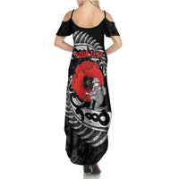 ANZAC Day Aotearoa Silver Fern Maori Personalised Family Matching Summer Maxi Dress and Hawaiian Shirt LT9 - Polynesian Pride