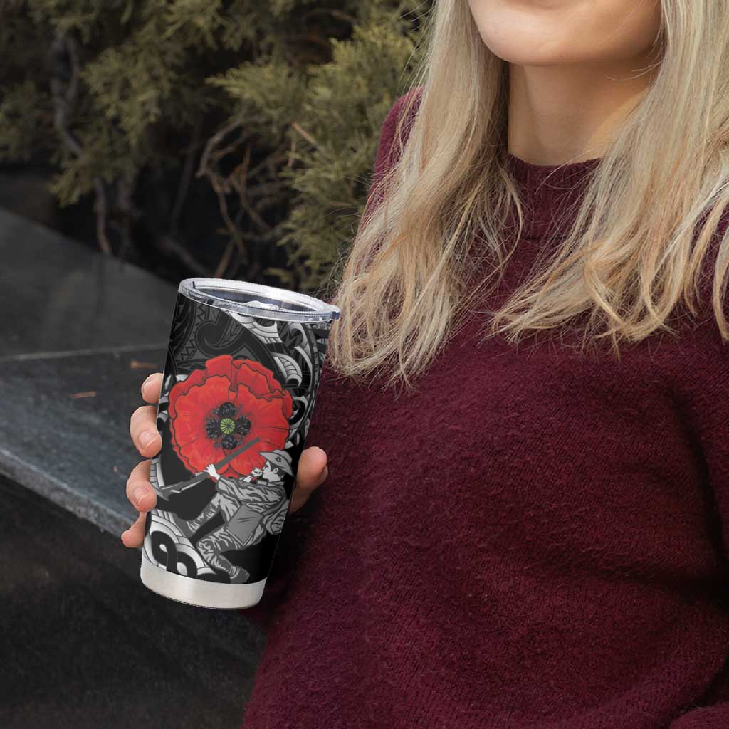 ANZAC Day Aotearoa Silver Fern Maori Personalised Tumbler Cup