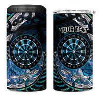 New Zealand Darts Personalised 4 in 1 Can Cooler Tumbler Aotearoa Silver Fern Blue Papua Shell Spirit LT9 One Size: 16 oz Blue - Polynesian Pride