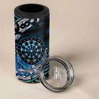 New Zealand Darts Personalised 4 in 1 Can Cooler Tumbler Aotearoa Silver Fern Blue Papua Shell Spirit LT9 - Polynesian Pride