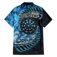 New Zealand Darts Personalised Family Matching Tank Maxi Dress and Hawaiian Shirt Aotearoa Silver Fern Blue Papua Shell Spirit LT9 - Polynesian Pride