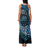 New Zealand Darts Personalised Family Matching Tank Maxi Dress and Hawaiian Shirt Aotearoa Silver Fern Blue Papua Shell Spirit LT9 - Polynesian Pride