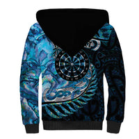 New Zealand Darts Personalised Sherpa Hoodie Aotearoa Silver Fern Blue Papua Shell Spirit LT9 - Polynesian Pride