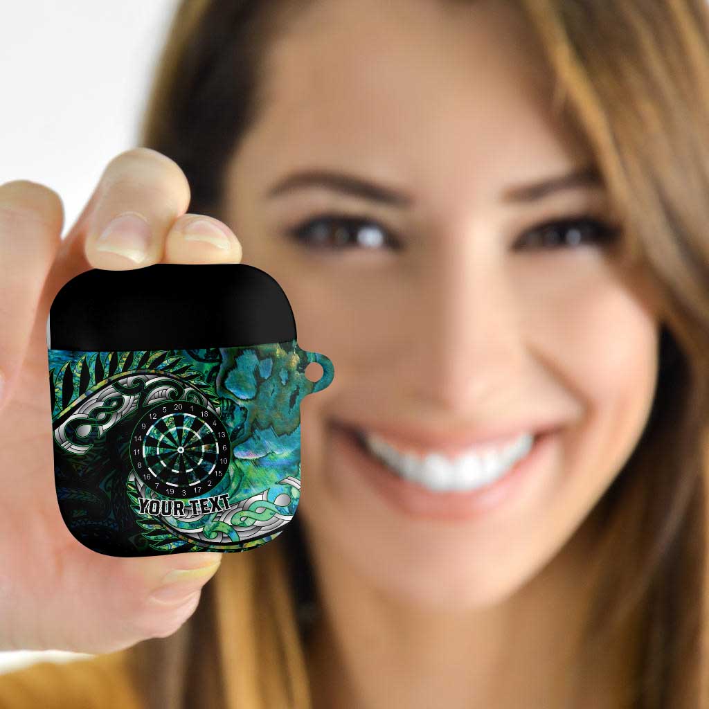 New Zealand Darts Personalised AirPods Case Aotearoa Silver Fern Green Papua Shell Spirit - Polynesian Pride