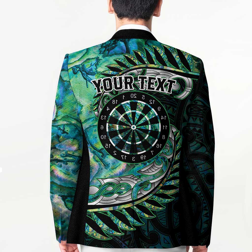New Zealand Darts Personalised Blazer Aotearoa Silver Fern Green Papua Shell Spirit - Polynesian Pride