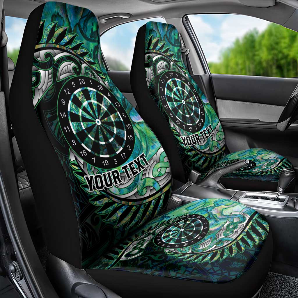 New Zealand Darts Personalised Car Seat Cover Aotearoa Silver Fern Green Papua Shell Spirit LT9 - Polynesian Pride