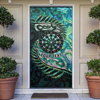 New Zealand Darts Personalised Door Cover Aotearoa Silver Fern Green Papua Shell Spirit LT9 Green - Polynesian Pride