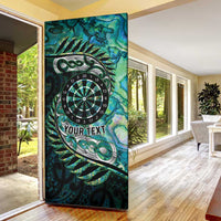 New Zealand Darts Personalised Door Cover Aotearoa Silver Fern Green Papua Shell Spirit LT9 - Polynesian Pride
