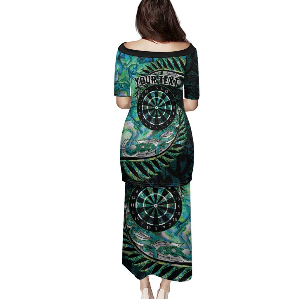 New Zealand Darts Personalised Family Matching Puletasi and Hawaiian Shirt Aotearoa Silver Fern Green Papua Shell Spirit LT9 - Polynesian Pride